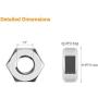 Powlankou 100 Pieces 1/4''-20 Stainless Hex Nut, Stainless Steel (304) 18-8 Nuts