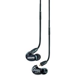 Shure SE215-K Professional Sound Isolating Earphones with Single Dynamic MicroDriver, Secure In-Ear Fit - Black