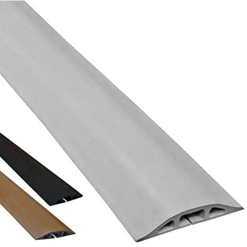 Electriduct D-2 Low Profile Rubber Duct Cord Cover Floor Cable Protector - 5 Feet - Gray (Raw Rubber Material)