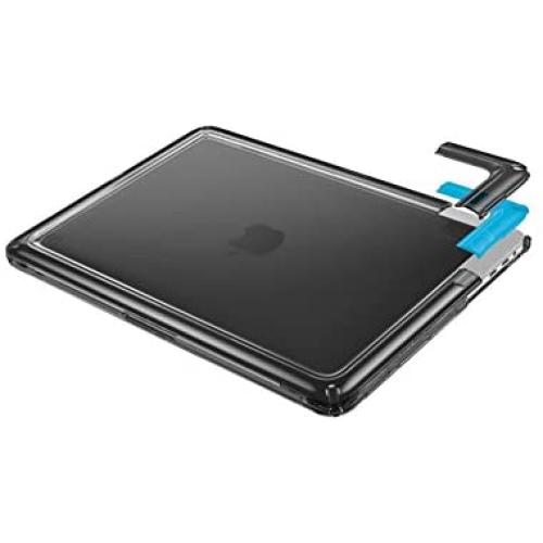 Speck 13'' Macbook Pro w/without Touch Bar Presidio Clear Case, IMPACTIUM 4-Foot Drop Protected Macbook Case that Resists UV Yellowing with On-The-Go Protection, Black