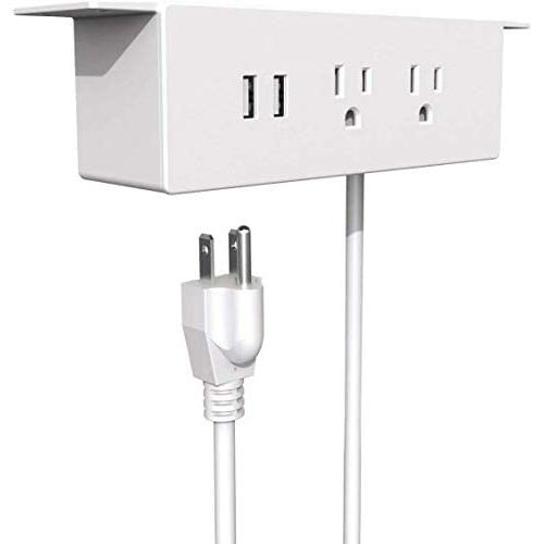 Desk Power Sockets with USB Ports,UL Approval Fast Charging Power Strip Hanging Mount Under Desk Table Edge