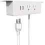 Desk Power Sockets with USB Ports,UL Approval Fast Charging Power Strip Hanging Mount Under Desk Table Edge