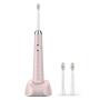 Hanasco Sonic Electric Toothbrush Rechargeable for Adults, 4 Modes with Build in 2 Mins Timer, 3 Brush Heads Included, Whitening Clean 4 Hours Charge for 30 Days Use, Soft Bristles, 38,000 VPM Pink