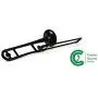 pInstrument Plastic pBone Trombone - Mouthpieces and Carrying Bag - Bb Authentic Sound for Student & Beginner - Durable ABS Construction - Black