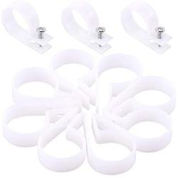 Hilitchi 60Pcs Plastic Cable Clamp R Type Screw Mounting Cord Fastener Cable Clips with Screws for Wire Management Cable Conduit (1inch, White)