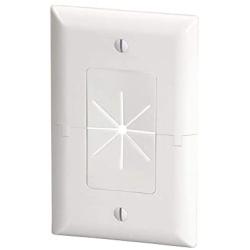DATA COMM Electronics 45-0017-WH Split Style TV Plate with Flexible AV/HDMI Cable Pass-Through - White