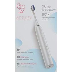 Kates Secret Care Sonic Toothbrush Rechargeable One Charge Minimum 90 Days Use 5 Modes IPX7 Class Completely Waterproof 2 American Dupont Soft Head Brush - White