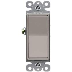 ENERLITES 3-Way Decorator Paddle Light Switch, Single Pole or Three Way, 3 Wire, Grounding Screw, Residential Grade, 15A 120V/277V, UL Listed, 93150-NK, Nickel