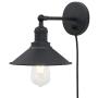 Phansthy Matte Black Bathroom Vanity Light Plug in Sconce Wall Sconces with dimmable Switch and 7.9 Inches Metal Light Shade 2 Packed