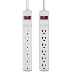 Belkin 2-Pack 6-Outlet Power Strip Surge Protector with 2ft Cord, 200 Joules (2-Pack), White