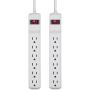 Belkin 2-Pack 6-Outlet Power Strip Surge Protector with 2ft Cord, 200 Joules (2-Pack), White