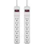 Belkin 2-Pack 6-Outlet Power Strip Surge Protector with 2ft Cord, 200 Joules (2-Pack), White
