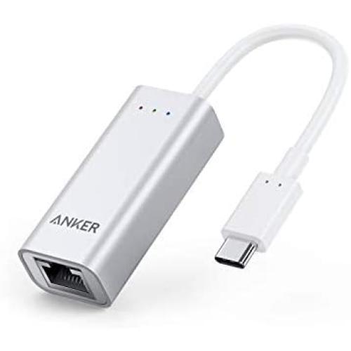 Anker USB C to Ethernet Adapter, USB C to Gigabit Ethernet Adapter, Aluminum Portable USB C Adapter, for MacBook Pro, MacBook Air 2018 and Later, iPad Pro 2018 and Later, XPS, and More
