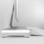 Silver Aluminum Monitor Stand Suitable for Laptop, Computer Monitor, Mouse Keyboard Storage Large