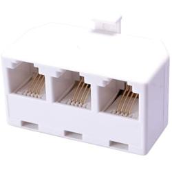 AmerTac - Zenith TS1001SPJ3W 4 Conductor Triplex Jack, White Landline Telephone Accessory