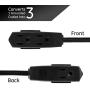 GE, Black, 8 ft Extension Cord, 3 Outlet, Flat Plug, Grounded, 16 Gauge, UL Listed, 56991, 1 Pack