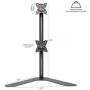 VIVO Dual Freestanding LCD Monitor Desk Stand, Holds 2 Vertically Stacked Screens up to 27 inches (STAND-V002H)