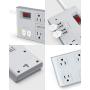 BESTEK 8-Outlet 6 Ft Extension Cord Power Strip with USB 15A 1875W Surge Protector with 5V 4.2A 4 USB Charging Port Desktop Charging Station,600Joule,Ultra-Compact Wide Spaced Outlet for Large Adapter