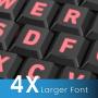 Azio Large Print Keyboard - USB Computer Keyboard with 3 Interchangeable Backlight Colors (KB505U)