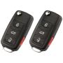 Flip Key Fob Remote fits VW Volkswagen Beetle CC Eos Golf Gti Jetta Passat Tiguan Touareg 2011 2012 2013 2014 2015 2016 (NBG010180T), Set of 2