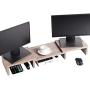 Superjare Monitor Stand Riser, Adjustable Screen Stand for Laptop Computer/TV/PC, Multifunctional Desktop Organizer - Cream Gray