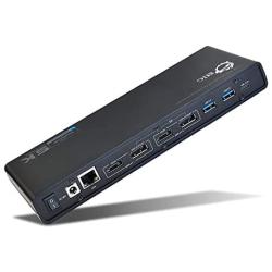 SIIG USB Type C 4K Dual Monitor Docking Station - Dual 4K@60HZ or Single 5K@60Hz Video Laptop Dock - Thunderbolt 3 Compatible (2 HDMI, 2 DisplayPort Outputs, Gigabit Ethernet, 6 USB 3.0 Ports)