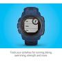 Garmin Instinct Solar, Solar-Powered Rugged Outdoor Smartwatch, Built-in Sports Apps and Health Monitoring, Dark Blue