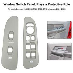 Window Switch Bezel Fits for Dodge Ram 1500 2500 3500 2002-2010, Driver Passenger Side Master Panel Door Taupe OEM Replacement 5HZ71XDVAD 5HZ71XDVAE 68171680AA 56049805AB 641-00653L