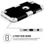 Case for iPod Touches Cases 6th Generation for iPod Touch 5 6 Case, CheerShare Dual Layered 3 in 1 Case for iPod Touch 5 6th Generation (Black + Gray)