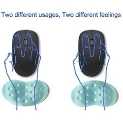 BRILA Ergonomic Memory Foam Mouse Wrist Rest Support Pad Cushion for Computer, Laptop, Office Work, PC Gaming - Massage Holes Design - Wrist Pain Relief (Aquamarine Mouse Wrist Rest)