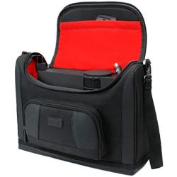 USA GEAR Mini Projector Case S7 Pro Portable Projector Bag Carrying Case with Accessory Storage - Compatible with Small LED Projectors from Vankyo, DR. J, Apeman, GooDee, DBPOWER, CiBest (Red)