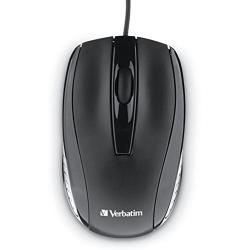 Verbatim Optical Mouse - Wired with USB Accessibility - Mac & PC Compatible - Black