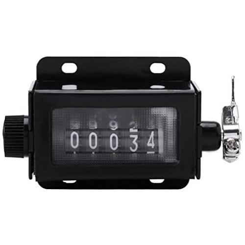 Plastic 5 Digit Tally Counter, Walfront Hand Mechanical Clicker Lap Tracker Manual Clicker with Metal Finger Ring Hoop Holder