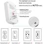 6 Outlet Surge Protector, Addtam Wall Outlet Extender with Sensor Night Light, Multi Plug Outlet Wall Adapter Power Strip with 2 USB Charging Ports, 490 Joules, for Home, Travel, Office, Hotel