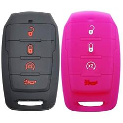 2X Coolbestda Silicone Key Fob Case Skin Remote Cover Protector for 2019 2020 2021 Ram 1500 4buttons OHT-4882056 68401332AA/AB