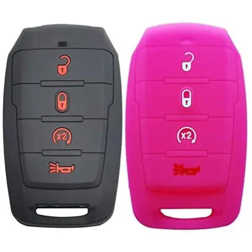 2X Coolbestda Silicone Key Fob Case Skin Remote Cover Protector for 2019 2020 2021 Ram 1500 4buttons OHT-4882056 68401332AA/AB