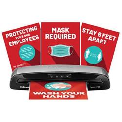 Fellowes 5736606 Laminator Saturn3i 125, 12.5 inch, Rapid 1 Minute Warm-up Laminating Machine, with Laminating Pouches Kit , Silver, Black