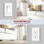 ENERLITES Screwless Decorator Wall Plates Child Safe Outlet Covers, Size 1-Gang 4.68'' H x 2.93” L, Unbreakable Polycarbonate Thermoplastic, SI8831-W, Glossy, White