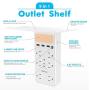 [2-Pack]VINTAR Surge Protector With Outlet Shelf, Multi Outlet Extender with Dusk to Dawn Sensor, 6 Outlets and 3 USB Ports,Wall Mount with Top Phone Holder for Home, White,ETL Certified.