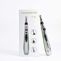 2020 Newest Multifunctional Electronic Acupuncture Pen Meridians Laser Therapy Health Massage Pen Pain Relief Tool with 3 Massage Heads Energy Pen Massager 3-in-1