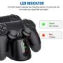 PS4 Controller Charger, BEBONCOOL PS4 Wireless Charger Dual USB Fast Charging for Sony Playstation 4/PS4/ Pro /PS4 Slim Controller, Charging Station with LED Indicator for DualShock 4, Black