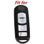 WFMJ Black Leather For Mazda 3 5 6 CX-7 CX-9 MX-5 Miata 4 Buttons Remote Smart Key Chain Cover Case Fob