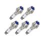 VictorsHome Indicator Light 12V DC Blue 5/16 Inch 8mm Metal Shell Panel Mount Signal Pilot Dash Directional Lights 5 Pack