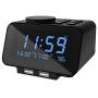USCCE Digital Alarm Clock Radio - 0-100% Dimmer, Dual Alarm with Weekday/Weekend Mode, 6 Sounds Adjustable Volume, FM Radio w/Sleep Timer, Snooze, 2 USB Charging Ports, Thermometer, Battery Backup