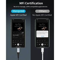 Mangotek Lightning to 3.5mm iPhone Jack Adapter for Car/Audio Speaker/Microphone, iPhone Headphone Adaptor Aux Converter Dongle Connector Compatible with iPhone 12 Mini 12 Pro Max/11 XS XR X SE-Gray