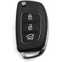 uxcell 3 Buttons Flip Folding Uncut Key Shell Remote Control Fob Clicker Case Replacement for Hyundai