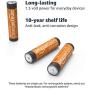 Amazon Basics 100 Pack AAA High-Performance Alkaline Batteries, 10-Year Shelf Life, Easy to Open Value Pack