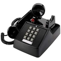 TOPZEA Retro Corded Desk Phone, Single Line Desk Telephone Landline Telephone with Loud Ringer Old Style Desk Phone for Home and Office, Black