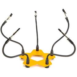 KOTTO Third Hand Professional Soldering Stand Tool PCB Holder Five Arms Helping Hands Crafts Jewelry Hobby Workshop Helping Station Non-Slip Steel Weighted Base for PCB Electronics Wires