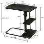 DOEWORKS Overbed Table with Wheels, Height Adjustable Tray Side Table for Bed or Sofa Laptop Desk, Moveable Sofa Table, Walnut